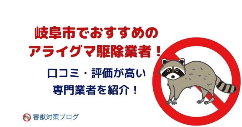 岐阜市でおすすめのアライグマ駆除業者